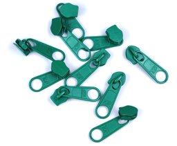 Bild von Zipper für 3mm Reißverschlüsse, Farbe: grün - 10 Stück