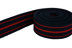 Bild von 50m Gürtelband / Taschenband - Farbe: Dunkelblau / Rot gestreift - 40mm breit