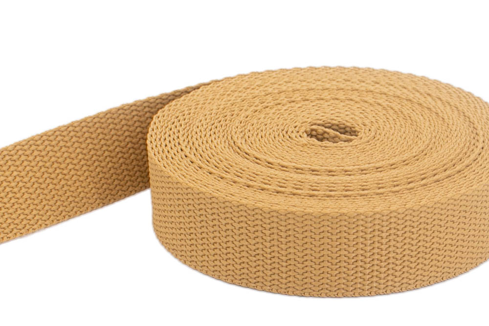 Bild von 10m PP Gurtband - 15mm breit - 1,4mm stark - dunkelbeige (UV)