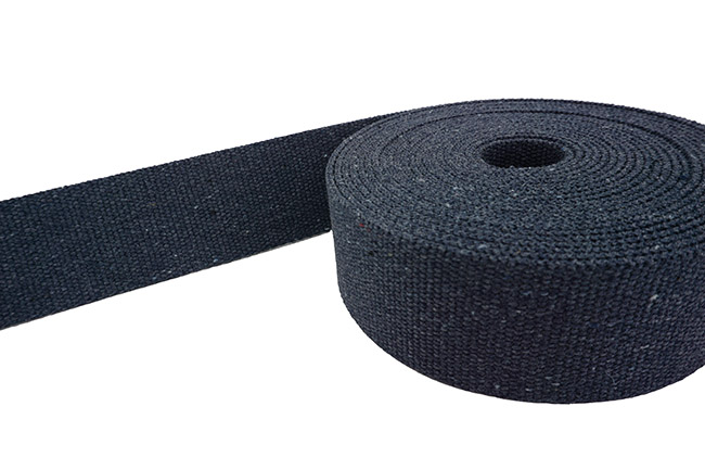 Bild von 1m Gürtelband / Taschenband - recyceltes Garn - 40mm breit - Dunkelblau melange