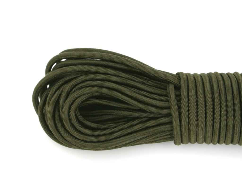 10m Gummiseil / Shock Cord - 2,5mm dick - army green.