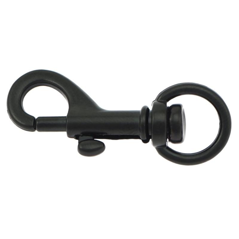 Bild von Bolzenkarabiner klein - 4,6cm mit 10mm Rundwirbel - schwarz - 1 Stück