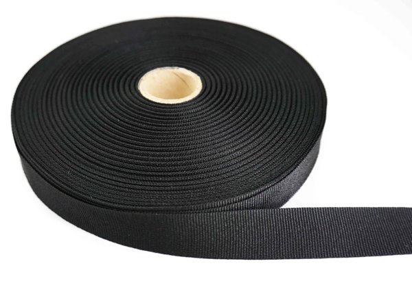Bild von 50m Rolle Ripsband / Einfassband aus Polyester - 20mm breit - schwarz