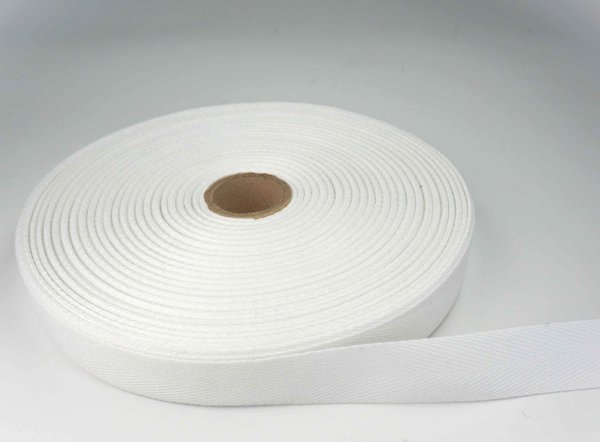 Bild von 50m Rolle Köperband aus Baumwolle - 20mm breit - weiß