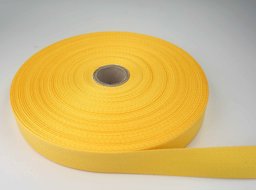 Bild von 50m Rolle Köperband aus Baumwolle - 20mm breit - gelb