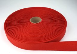 Bild von 50m Rolle Köperband aus Baumwolle - 20mm breit - rot