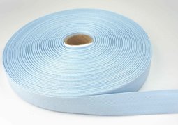 Bild von 50m Rolle Köperband aus Baumwolle - 20mm breit - hellblau