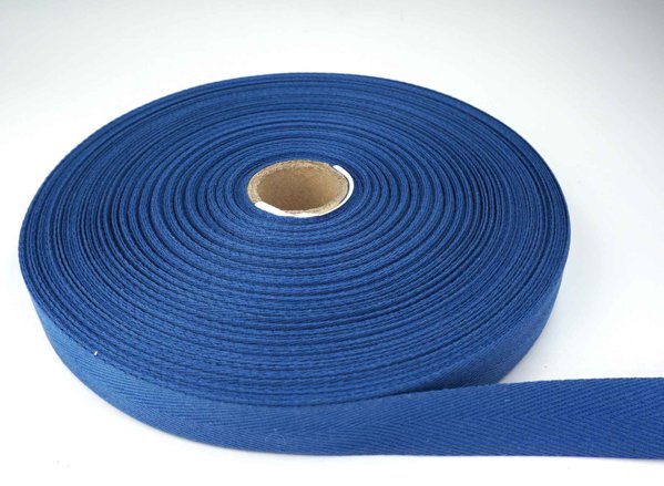 Bild von 50m Rolle Köperband aus Baumwolle - 20mm breit - königsblau