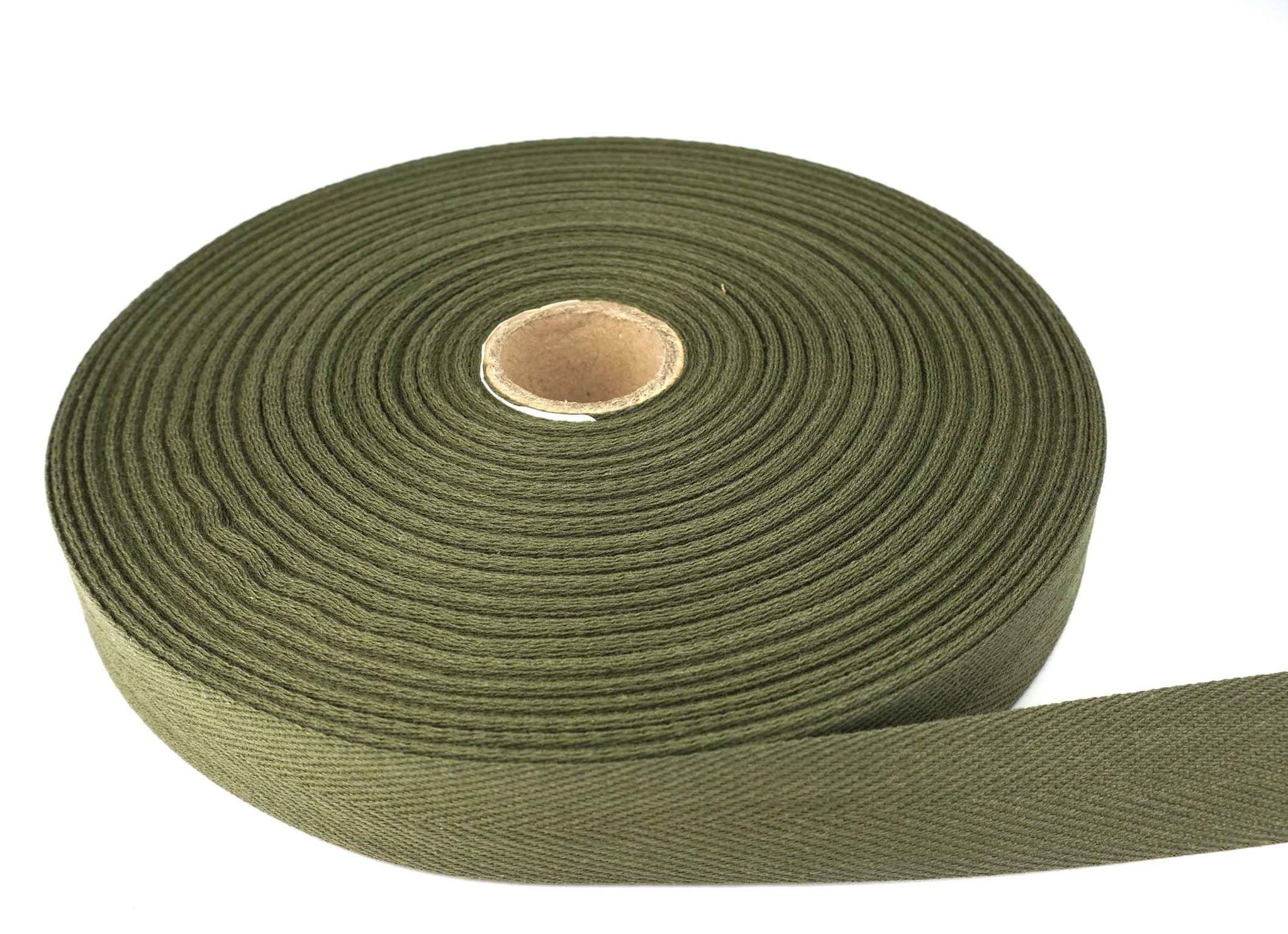 Bild von 50m Rolle Köperband aus Baumwolle - 20mm breit - khaki