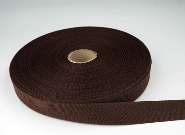 Bild von 50m Rolle Köperband aus Baumwolle - 20mm breit - dunkelbraun