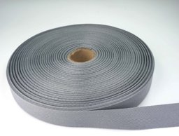Bild von 50m Rolle Köperband aus Baumwolle - 20mm breit - grau