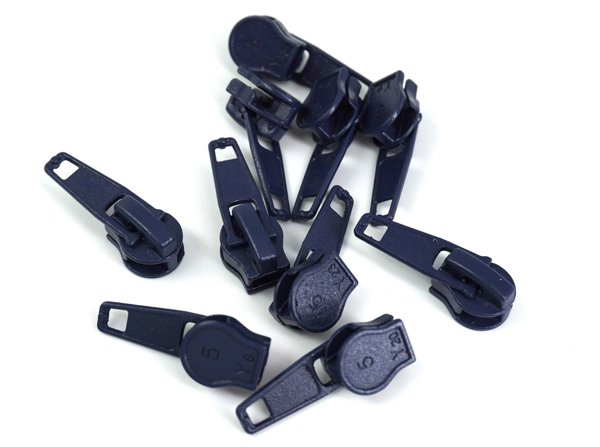 Bild von Zipper Autolock für 5mm Reißverschlüsse, Farbe: dunkelblau - 10 Stück