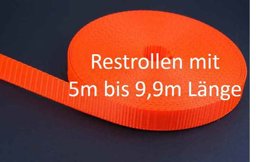 Bild von Restpostenbox 30mm breites Gurtband aus Polyester (PES) 1,4mm stark, 25m - leuchtorange (UV)