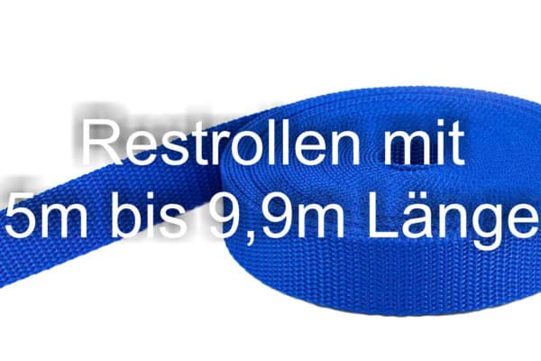 Bild von Restpostenbox 50mm breites PP-Gurtband 1,4mm stark, 25m - königsblau (UV)