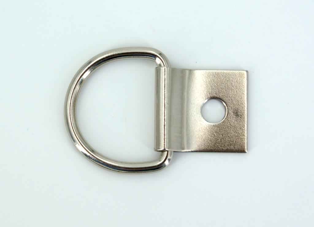 Bild von 25mm D-Ring mit Clip - Stahl vernickelt - 1 Stück