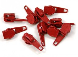 Bild von Zipper Autolock für 5mm Reißverschlüsse, Farbe: rot, 10 Stück