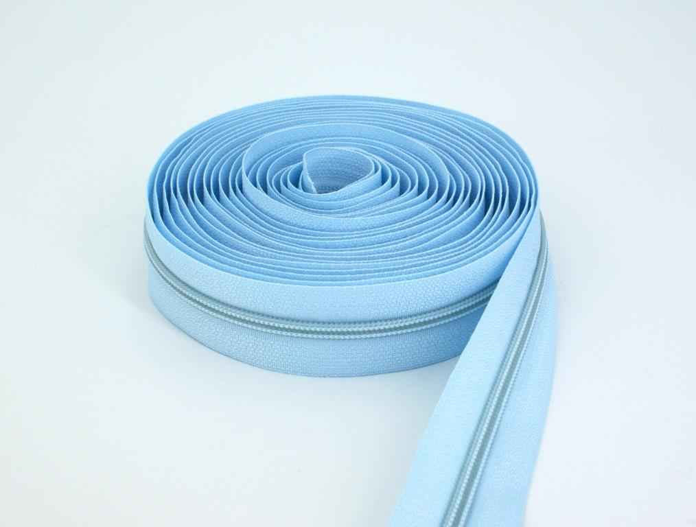 Bild von 5m Reißverschluss, 5mm Schiene, Farbe: Hellblau