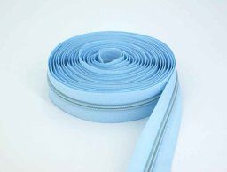 Bild von 5m Reißverschluss, 5mm Schiene, Farbe: Hellblau