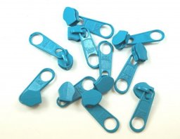 Bild von Zipper für 5mm Reißverschlüsse, Farbe: Türkis - 10 Stück