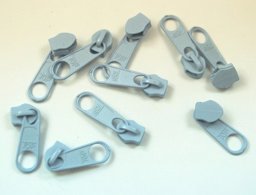 Bild von Zipper für 5mm Reißverschlüsse, Farbe: Hellblau - 10 Stück