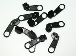 Bild von Zipper für 5mm Reißverschlüsse, Farbe: Schwarz - 10 Stück