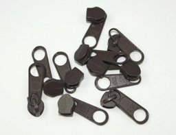 Bild von Zipper für 5mm Reißverschlüsse, Farbe: Dunkelbraun - 10 Stück