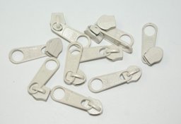 Bild von Zipper für 5mm Reißverschlüsse, Farbe: Creme - 10 Stück