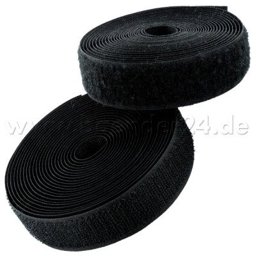 Bild von 4m Klettband (Flausch & Haken), 20mm breit, Farben: schwarz - zum Aufnähen