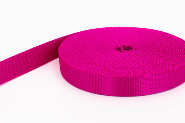 Bild von 50m PP Gurtband - 25mm breit - 2mm stark - pink (UV) *ABVERKAUF*