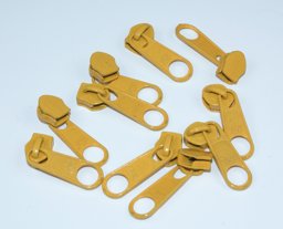 Bild von Zipper für 5mm Reißverschluesse, Farbe: senfgelb - 10 Stück
