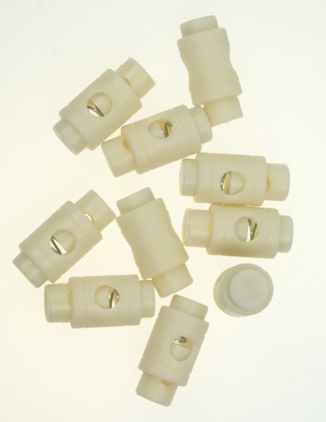 Bild von Kordelstopper - Zylinderform für 5mm Schnuere - creme - 10 Stueck