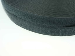 Bild von 25m Klettband (Flausch & Hakenband), 20mm breit, Farbe: dunkelgrau - zum Aufnähen