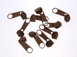 Bild von Zipper fuer 5mm Reißverschluesse, Farbe: schokobraun - 10 Stueck