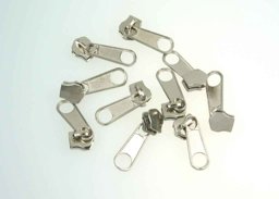 Bild von Zipper für 6mm Metall-Reißverschluss - Farbe: silber - 10 Stück
