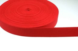 Bild von 1m Baumwollgurtband - 1,2mm dick - 30mm breit - Farbe: Rot