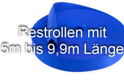 Bild von Restrollen 25mm breites Schlauchgurtband, 50m - blau (UV)
