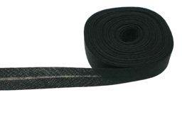 Bild von Schrägband aus Baumwolle - 20mm breit - Farbe: Schwarz - 20m Rolle