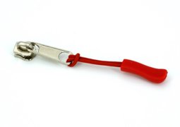 Bild von Reißverschluss-Anhänger / Zipper-Band - schmale Variante - rot - 10 Stück