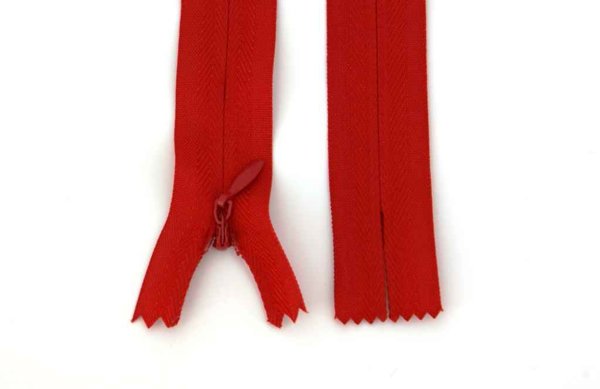 Bild von Reißverschlüsse nahtverdeckt - 22cm lang - Farbe: Rot - 10 Stück