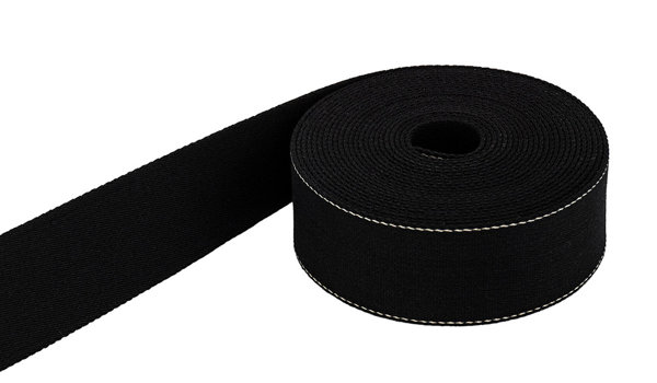 Bild von 1m Gürtelband / Taschenband - aus recyceltem Garn - 39mm breit - schwarz