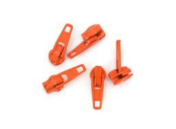 Bild von Zipper für 3mm YKK Reißverschlüsse, Farbe: orange 523 - 5 Stück