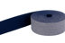 Bild von 1m Gürtelband / Taschenband - 40mm breit - weiß / dunkelblau schräg gestreift