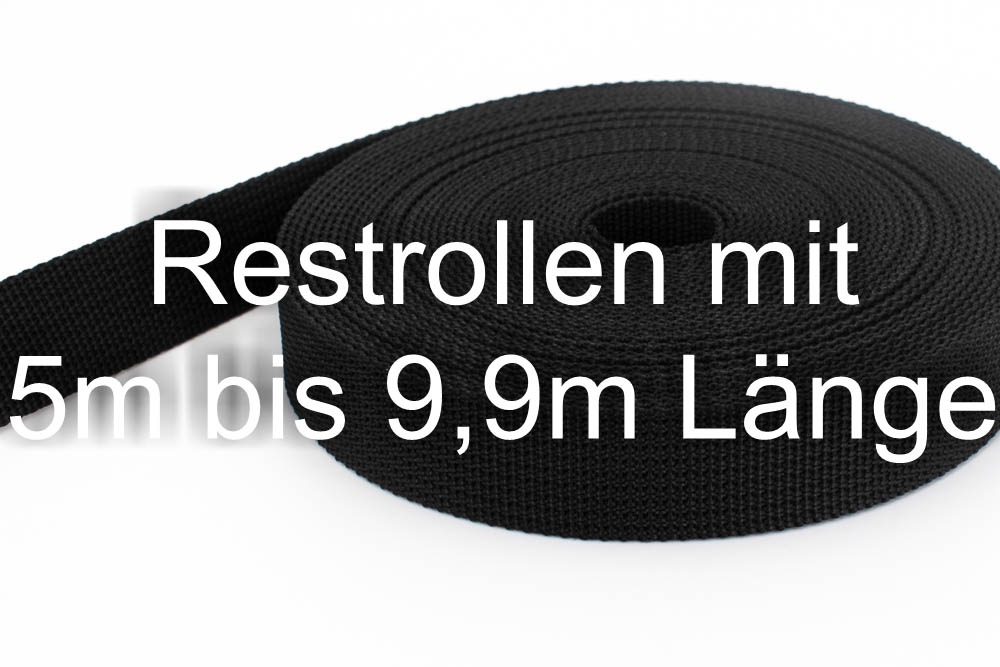25 m Sicherheitsgurtband direkt vom Hersteller - 30 mm Breite - schwarz