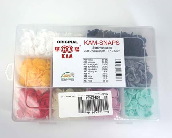 Bild von KAM Snaps Sortimentsbox - 12,4mm - 300 Stück - 10 versch. Farben