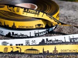 Bild von 1m SKYLINE Webband - 16mm breit - DORTMUND schwarz/gelb