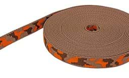 Bild von 1m 3-farbiges Gurtband,hellbraun/orange/dunkelbraun 20mm breit
