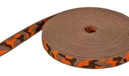 Bild von 50m 3-farbiges Gurtband,hellbraun/orange/dunkelbraun 25mm breit