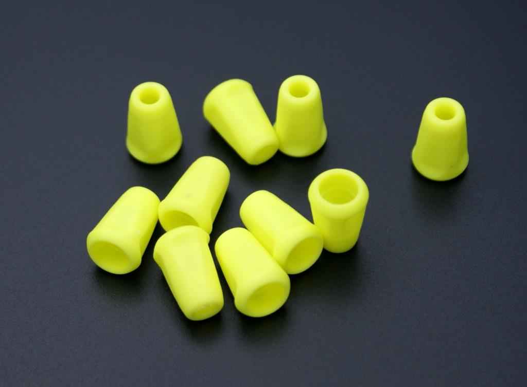 Bild von Kordelende - für Schnuere bis 4mm Dicke - neongelb - 10 Stk.