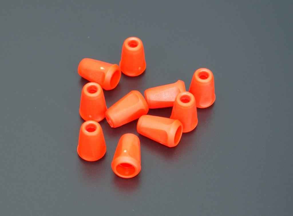 Bild von Kordelende - für Schnuere bis 4mm Dicke - neonorange - 10 Stk.