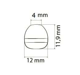 Bild von Kordelende oval - für Schnüre bis 4mm Dicke - schwarz - 10 Stück